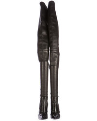 Chanel Leather Over The Knee Boots