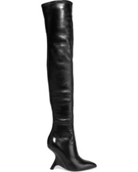 Tom Ford Leather Over The Knee Boots Black