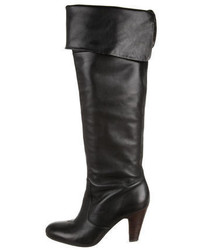 Ash Leather Over The Knee Boots