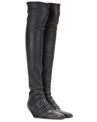 Rick Owens Leather Over The Knee Boots