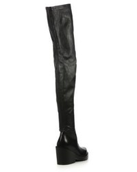 Ann Demeulemeester Leather Over The Knee Chunky Heel Boots