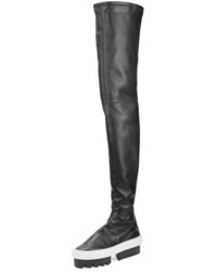 Givenchy Leather Platform Over The Knee Boot Black