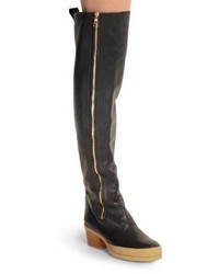 Chloé Leather Zip Over The Knee Boots