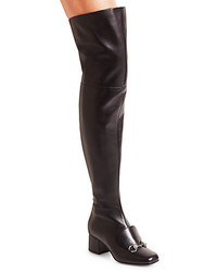 Gucci Lillian Over The Knee Leather Horsebit Boots