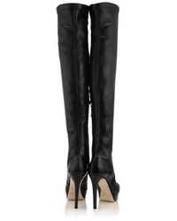 Jimmy Choo Mason 115 Black Calf And Stretch Nappa Over The Knee Boots