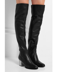 Jimmy Choo Mercer Textured Leather Over The Knee Boots Black