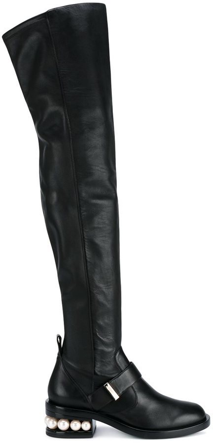 Nicholas Kirkwood Black Casati Pearl Boots  Pearl boots, Kirkwood, Leather  biker boots
