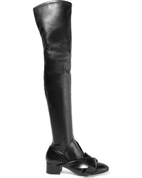 No.21 No 21 Knotted Stretch Leather Over The Knee Boots Black