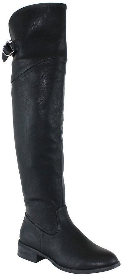 black leather over the knee riding boots