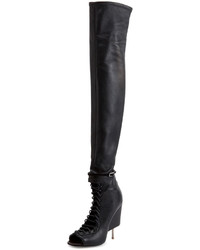 Givenchy Open Toe Stiletto Wedge Over The Knee Boot