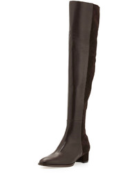 Manolo Blahnik Pampahi Leather Over The Knee Boot