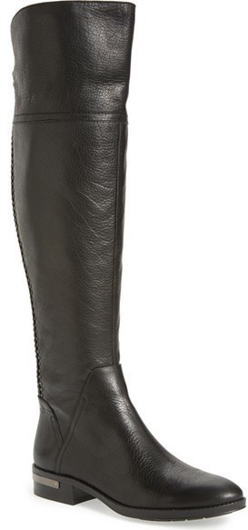 wide calf over the knee boots black