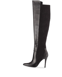 Charles David Persona Leather Over The Knee Stretch Boot Black