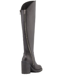 Ash Power Leather Over The Knee Boot Black