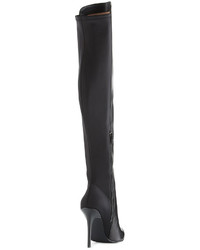 Neiman Marcus Power Stretch Over The Knee Leather Boot Black
