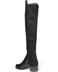Stuart Weitzman Reserve Leather And Stretch Over The Knee Boots Black