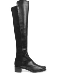 Stuart Weitzman Reserve Leather And Stretch Over The Knee Boots Black