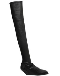 Rick Owens 70mm Stretch Leather Over The Knee Boots