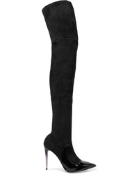 Matteo Mars Stocking Ala Suede And Patent Leather Over The Knee Boots