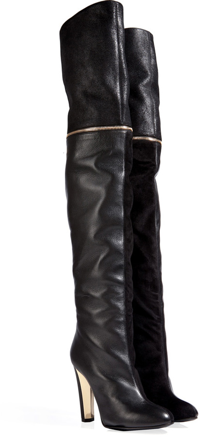 Vionnet Suedeleather Over The Knee Boots In Black | Where to buy ...
