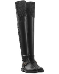 Fendi Thigh High Leather Boots