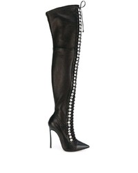 Casadei Thigh Length Lace Up Boots