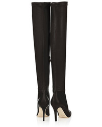 Jimmy Choo Toni Black Calf Leather And Stretch Nappa Over The Knee Boots