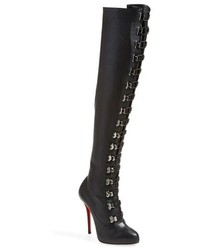 Christian Louboutin Top Croche Over The Knee Boot Size 85us 385eu Black