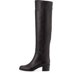 Gianvito Rossi Vip Leather Over The Knee Boot Black