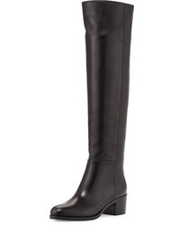 Gianvito Rossi Vip Leather Over The Knee Boot Black