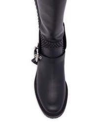 Fendi Wave Stretch Leather Over The Knee Boots