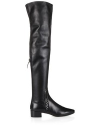Francesco Russo Woven Detail Nappa Leather Over The Knee Boots