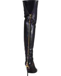 Tom Ford Zipper Heel Over The Knee Leather Boot