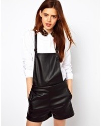 Asos Playsuit In Leather Look