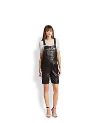 Milly Leather Shortalls Black