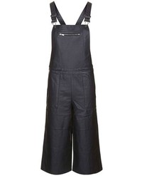 Topshop Faux Leather Culotte Overalls