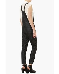 Topshop Faux Leather Overalls