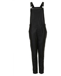 Topshop Faux Leather Overalls
