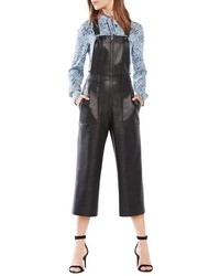 BCBGMAXAZRIA Jamee Crop Faux Leather Overalls