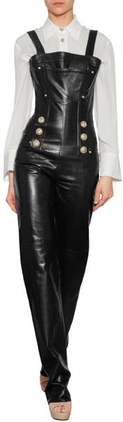 Balmain Leather Overalls, $5,285 | STYLEBOP.com | Lookastic