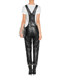 Zadig & Voltaire Leather Sydney Overalls In Black