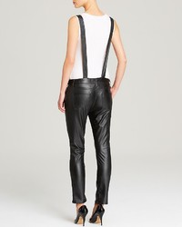 Black Orchid Overalls Skinny Faux Leather