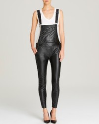 Black Orchid Overalls Skinny Faux Leather