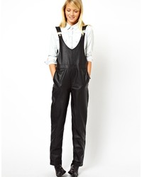 Asos Petite Leather Look Overalls
