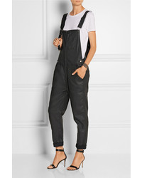 Current/Elliott The Ranchhand Coated Stretch Denim Overalls