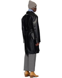 Acne Studios Black Faux Leather Coat