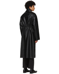 Boramy Viguier Black Faux Leather Duster Coat
