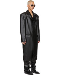 LU'U DAN Black Faux Leather Tailored Coat