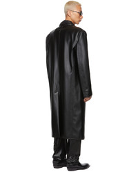 LU'U DAN Black Faux Leather Tailored Coat