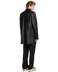 Oamc Black Leather Echo Shirt Jacket